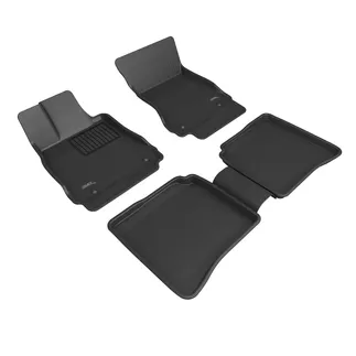 3D MAXpider Kagu 1st & 2nd Row Floormats For 07-13 Mercedes S-Class W221 - Black